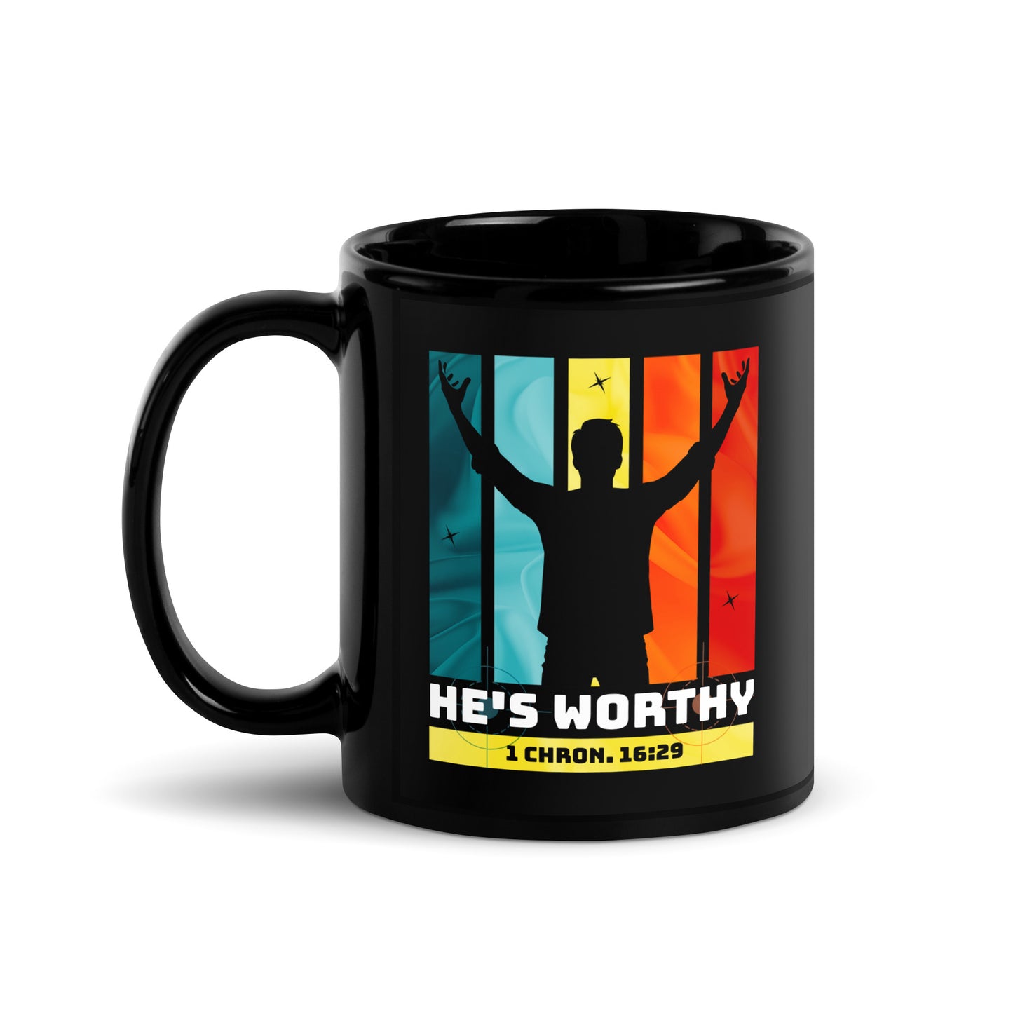 HE'S WORTHY - BLK Mug