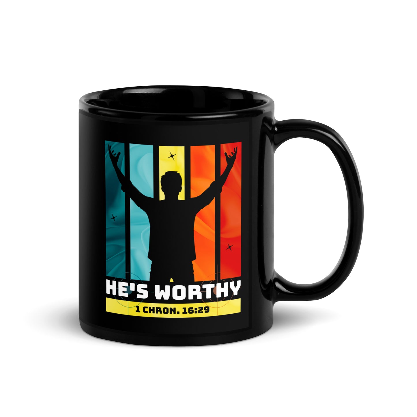 HE'S WORTHY - BLK Mug