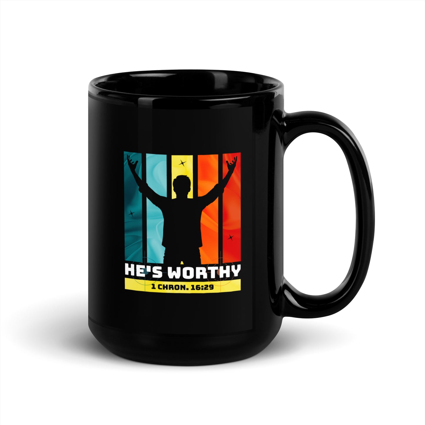 HE'S WORTHY - BLK Mug